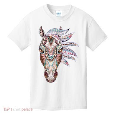 Native American Geometric Horse Kids T-Shirt