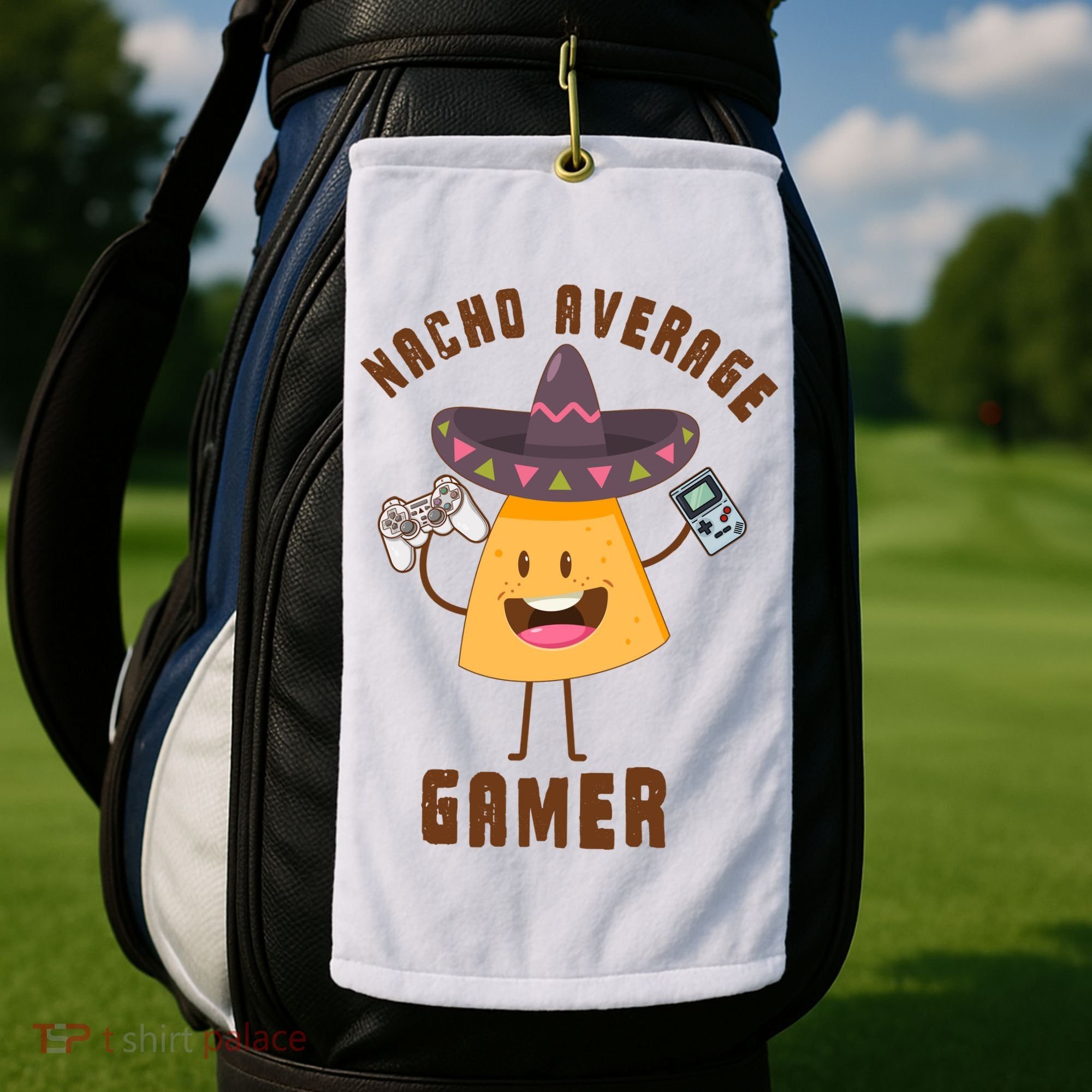 NACHO AVERAGE GAMER FUNNY GAMING MEME Golf Towel