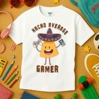 NACHO AVERAGE GAMER FUNNY GAMING MEME Kids T-Shirt thumb 3
