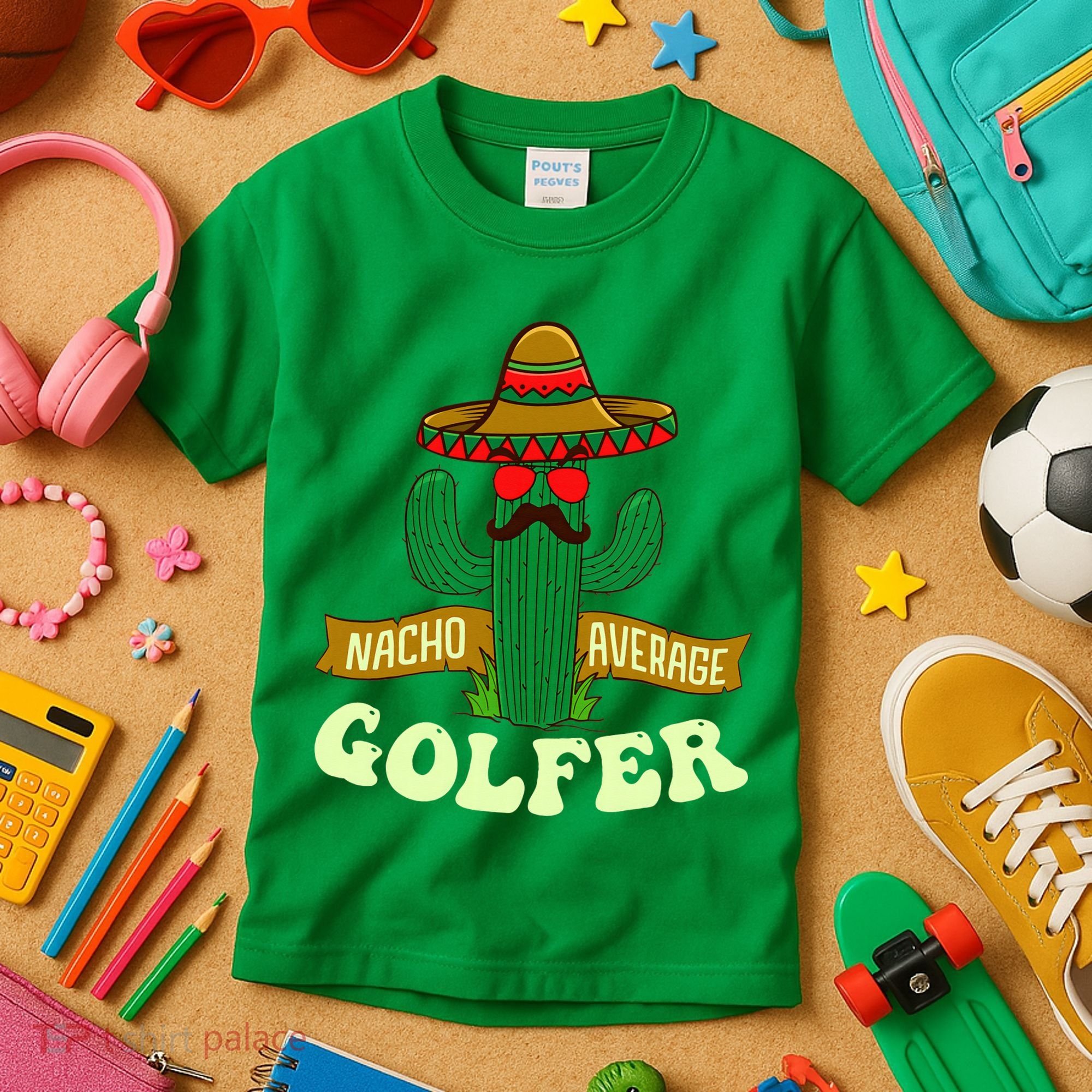 Nacho Average Golfer Golfing Lover Golf Tournament Hobby Kids T-Shirt