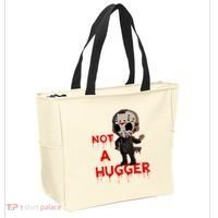 Not A Hugger Funny Jason Friday The 13th Funny Hugger Tote Bag thumb 2