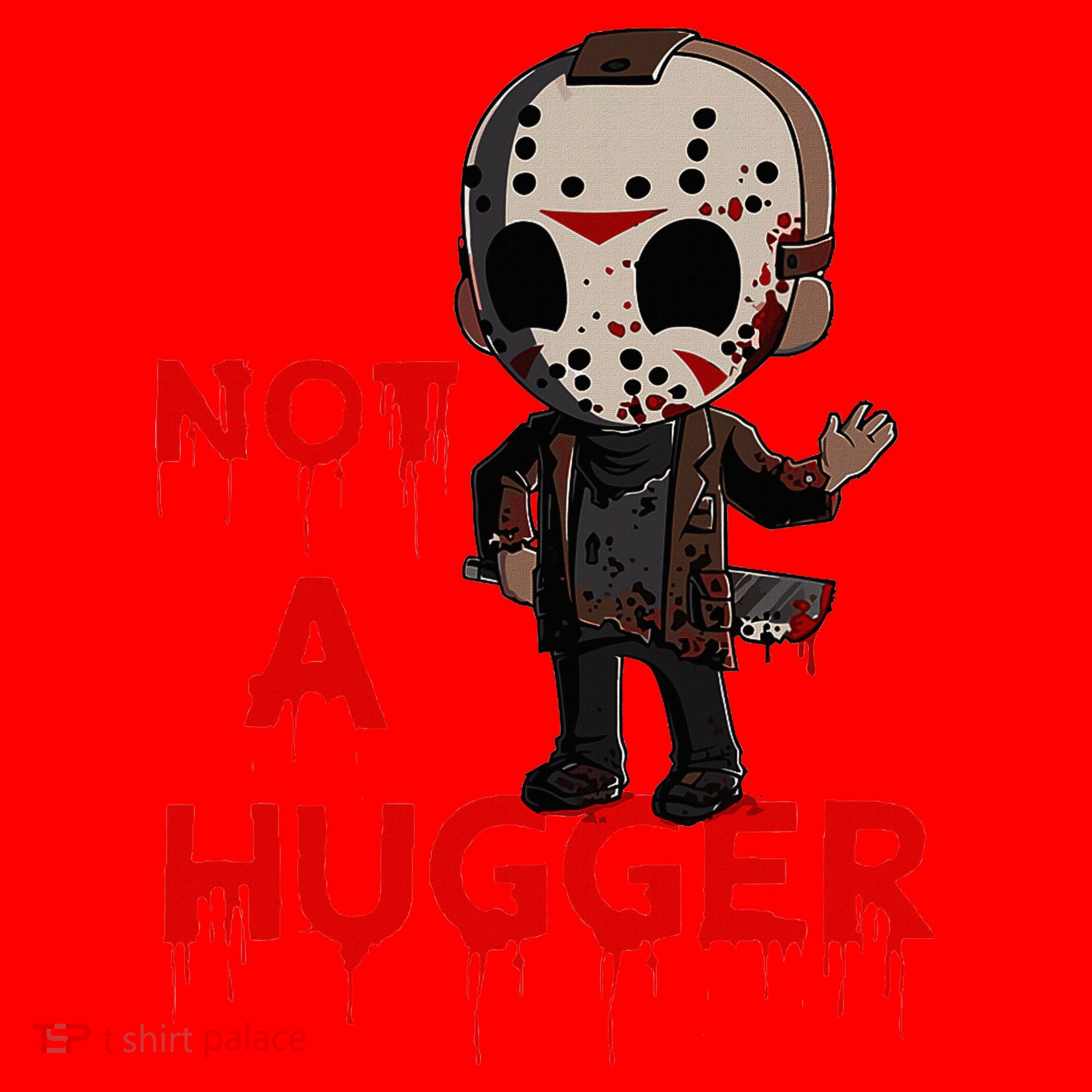 Not A Hugger Funny Jason Friday The 13th Funny Hugger Santa Hat