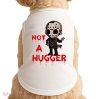 Not A Hugger Funny Jason Friday The 13th Funny Hugger Doggie Tank thumb 0