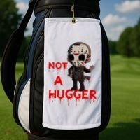 Not A Hugger Funny Jason Friday The 13th Funny Hugger Golf Towel thumb 2