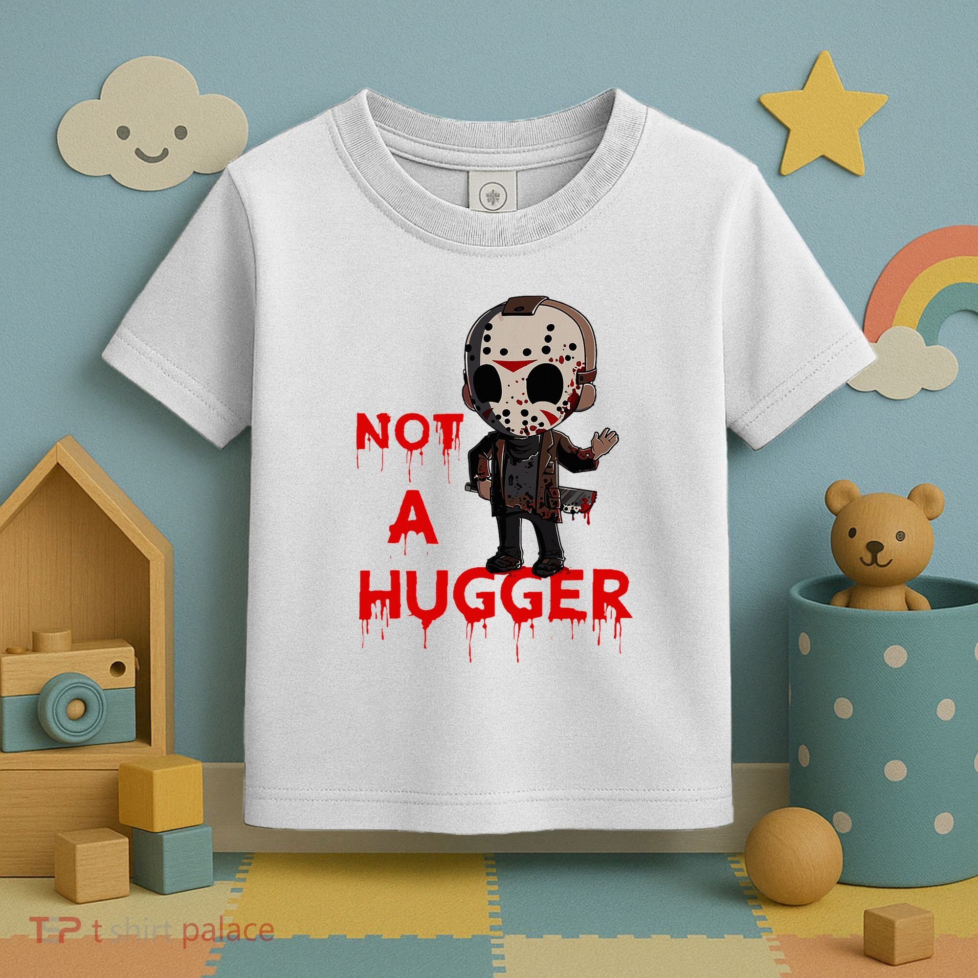 Not A Hugger Funny Jason Friday The 13th Funny Hugger Toddler T-Shirt