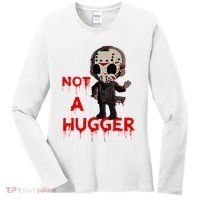 Not A Hugger Funny Jason Friday The 13th Funny Hugger Women's Long Sleeve Shirt thumb 0