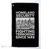 Native American Homeland Security Fighting Terrorism 1492 Golf Towel thumb 0