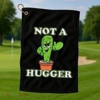 Not A Hugger Personal Boundaries Introvert Warning Golf Towel thumb 1