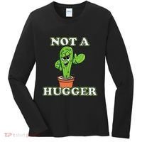 Not A Hugger Personal Boundaries Introvert Warning Women's Long Sleeve Shirt thumb 0