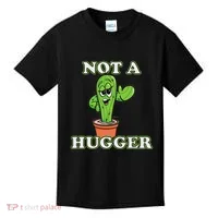 Not A Hugger Personal Boundaries Introvert Warning Kids T-Shirt thumb 0