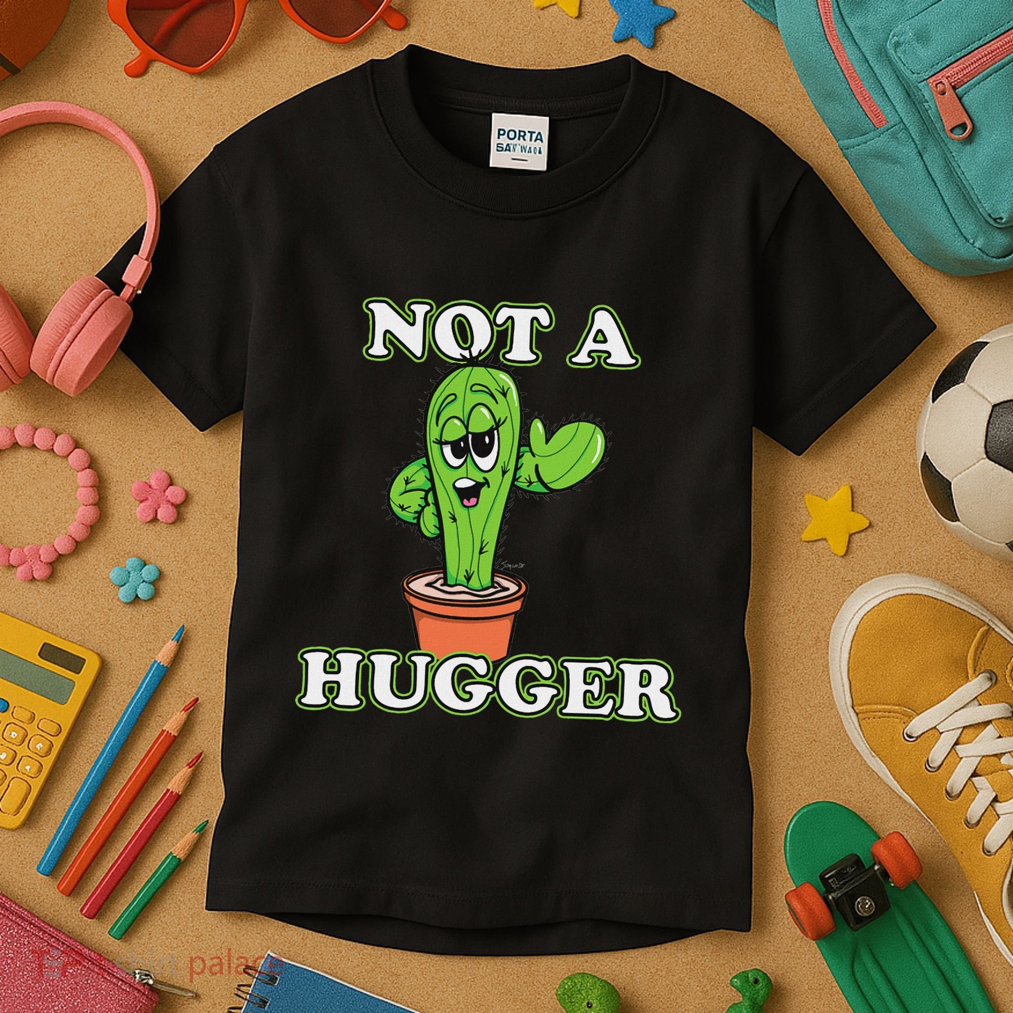 Not A Hugger Personal Boundaries Introvert Warning Kids T-Shirt