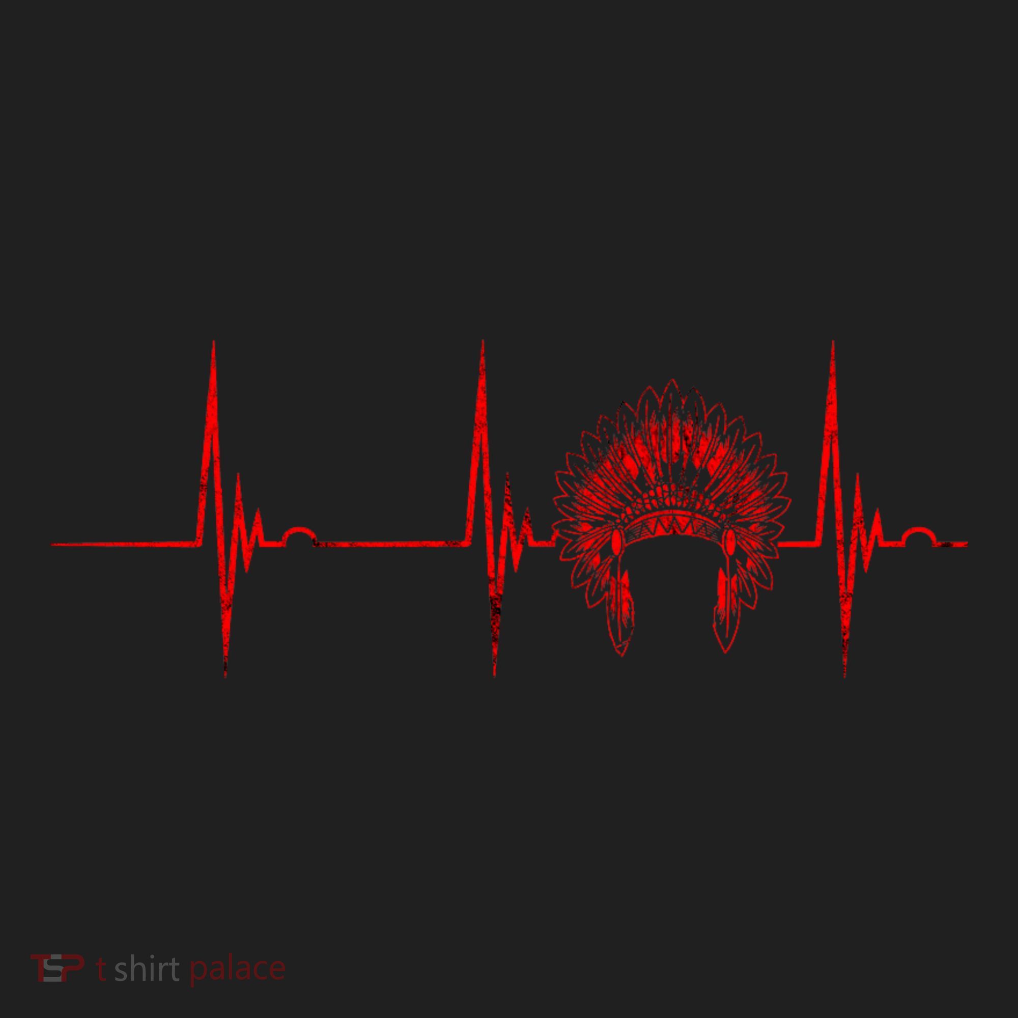 Native American Headdress Indian Chief Heartbeat Ekg Pulse Hat