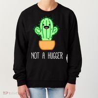 Not A Hugger Cactus Cute Kawaii Do Not Hug Meme Funny Gift Women's Sweatshirt thumb 0