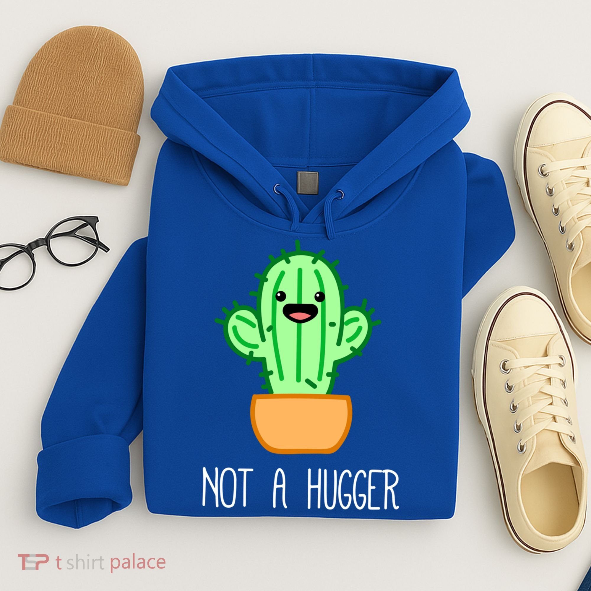 Not A Hugger Cactus Cute Kawaii Do Not Hug Meme Funny Gift Hoodie