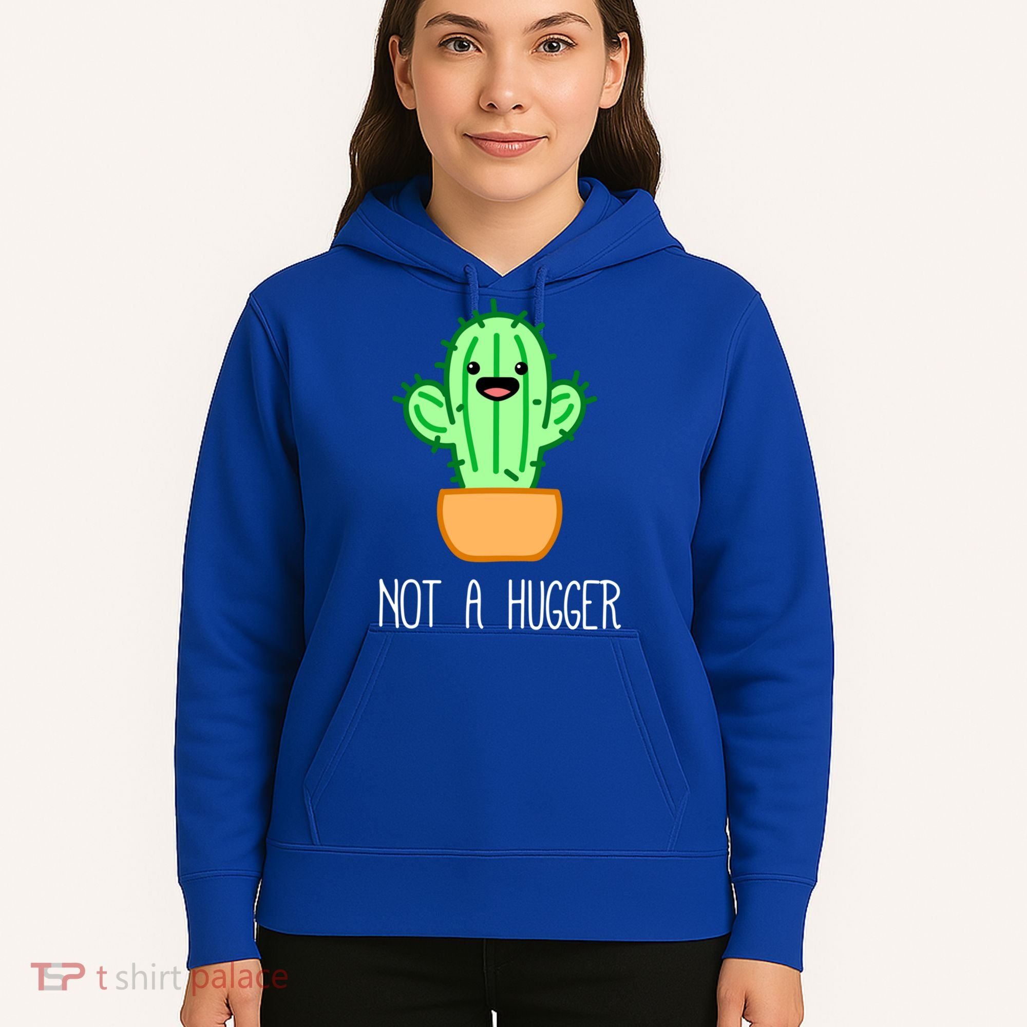 Not A Hugger Cactus Cute Kawaii Do Not Hug Meme Funny Gift Hoodie