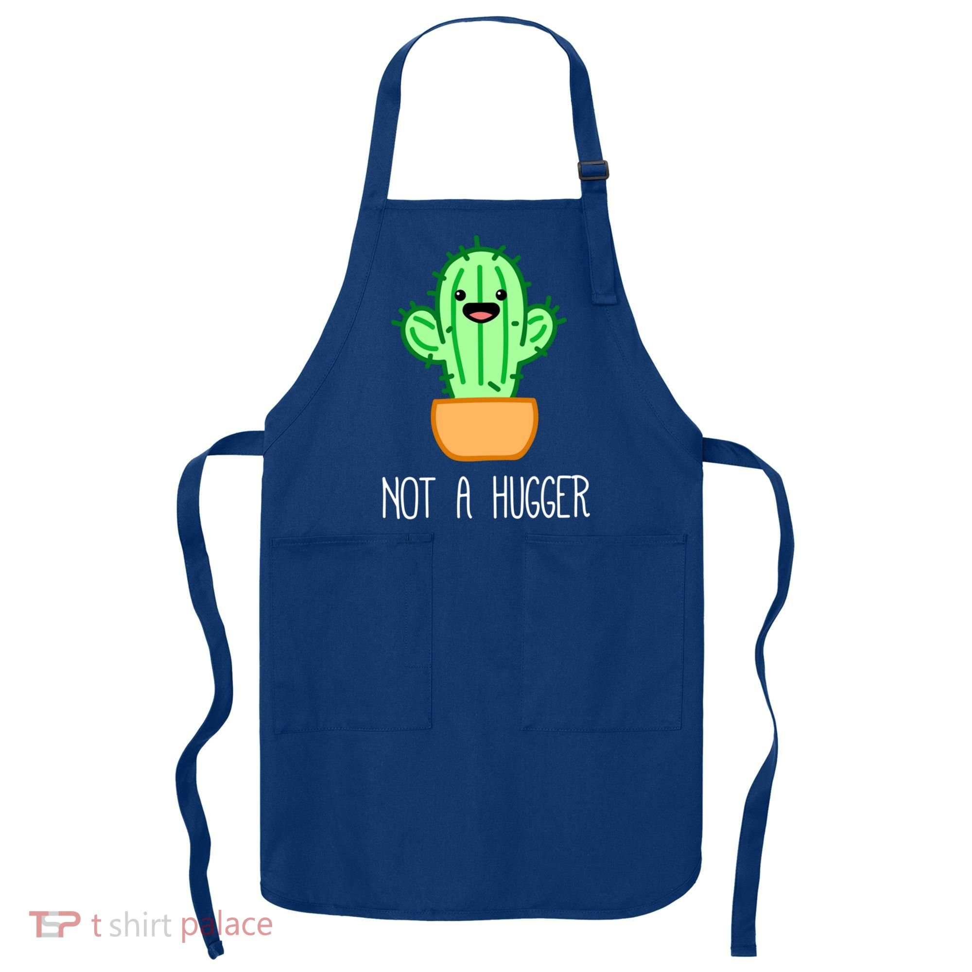 Not A Hugger Cactus Cute Kawaii Do Not Hug Meme Funny Gift Apron