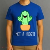 Not A Hugger Cactus Cute Kawaii Do Not Hug Meme Funny Gift T-Shirt thumb 3