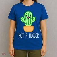 Not A Hugger Cactus Cute Kawaii Do Not Hug Meme Funny Gift T-Shirt thumb 4
