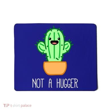 Not A Hugger Cactus Cute Kawaii Do Not Hug Meme Funny Gift Mousepad