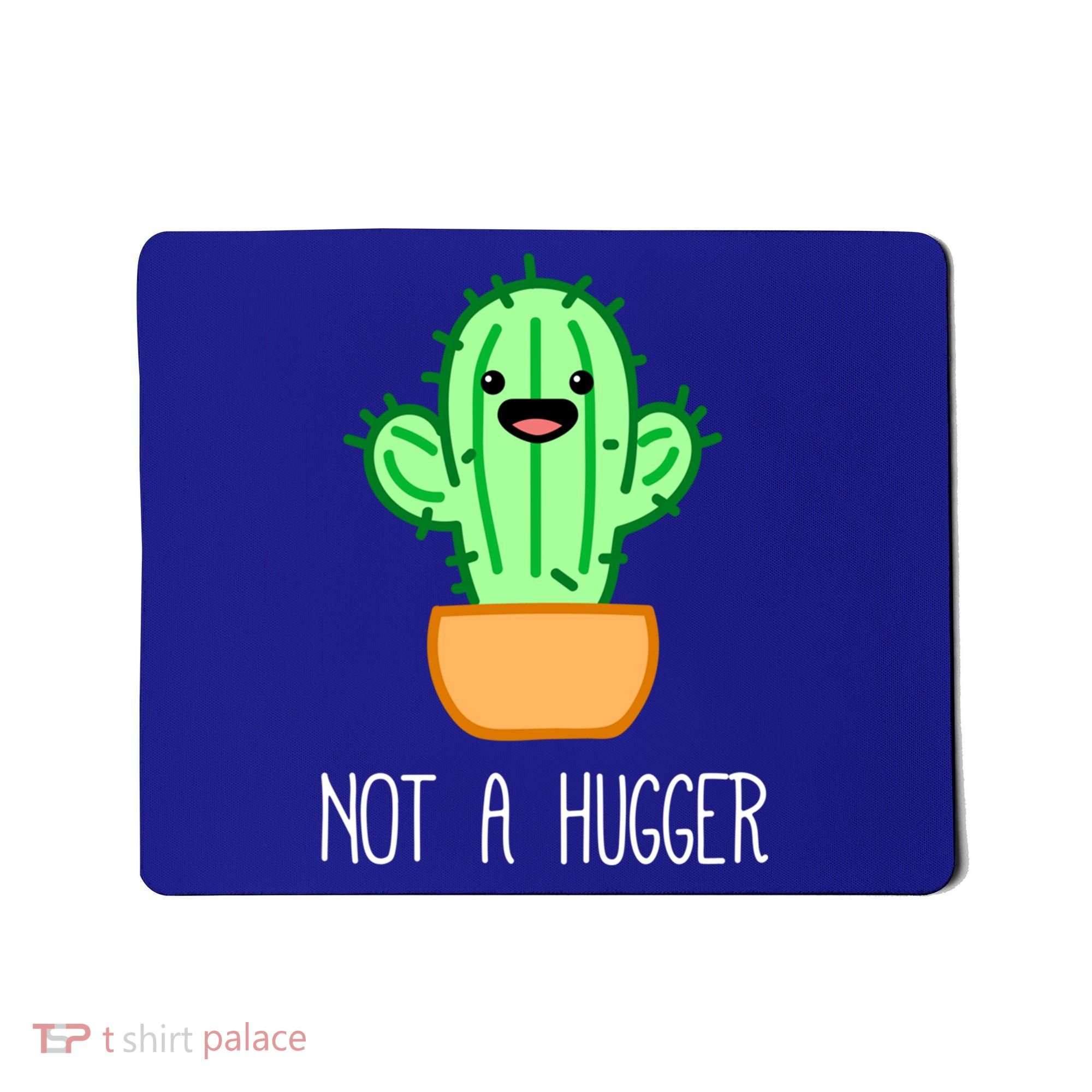 Not A Hugger Cactus Cute Kawaii Do Not Hug Meme Funny Gift Mousepad