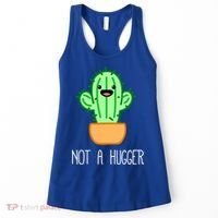 Not A Hugger Cactus Cute Kawaii Do Not Hug Meme Funny Gift Women's Tank Top thumb 0