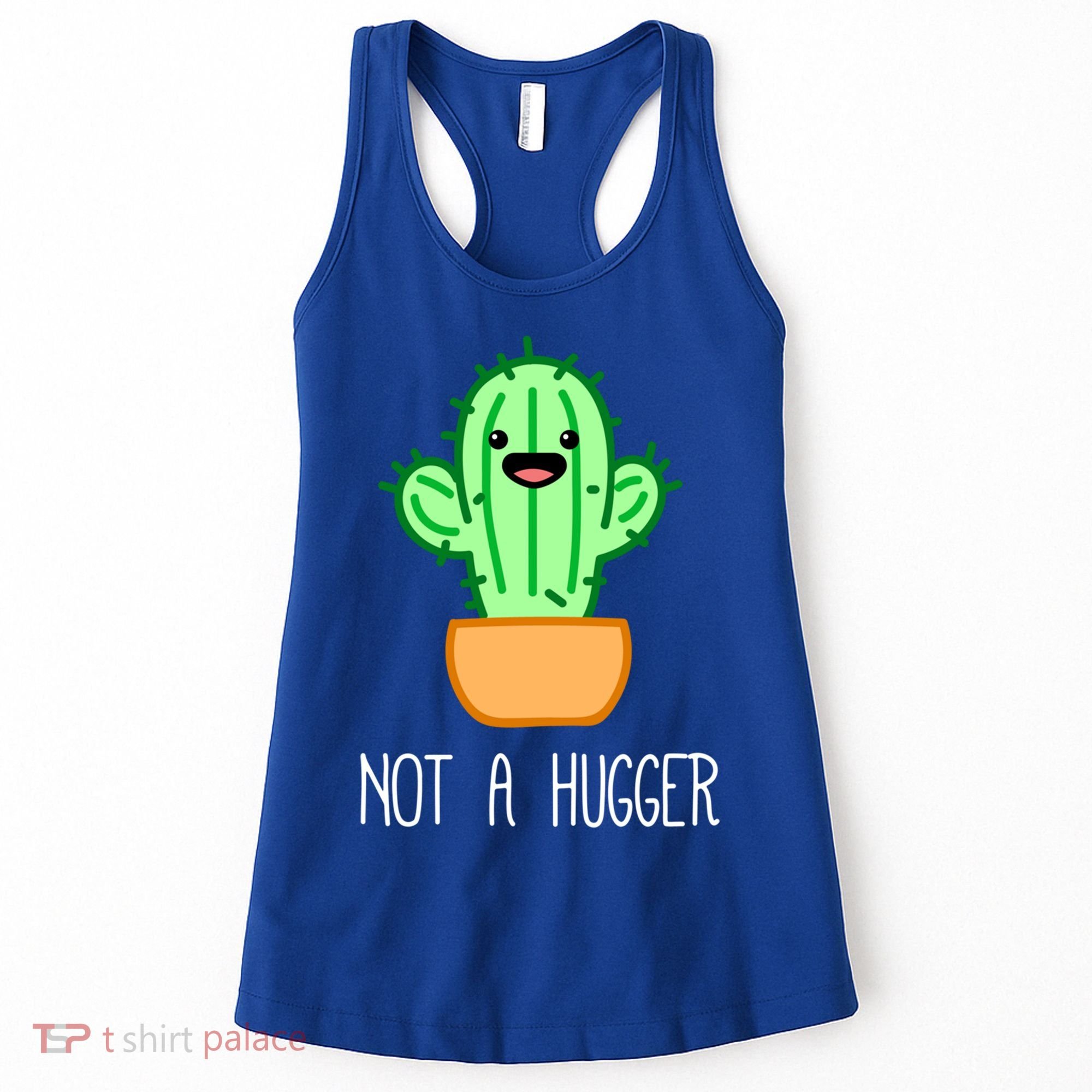 Not A Hugger Cactus Cute Kawaii Do Not Hug Meme Funny Gift Women's Tank Top