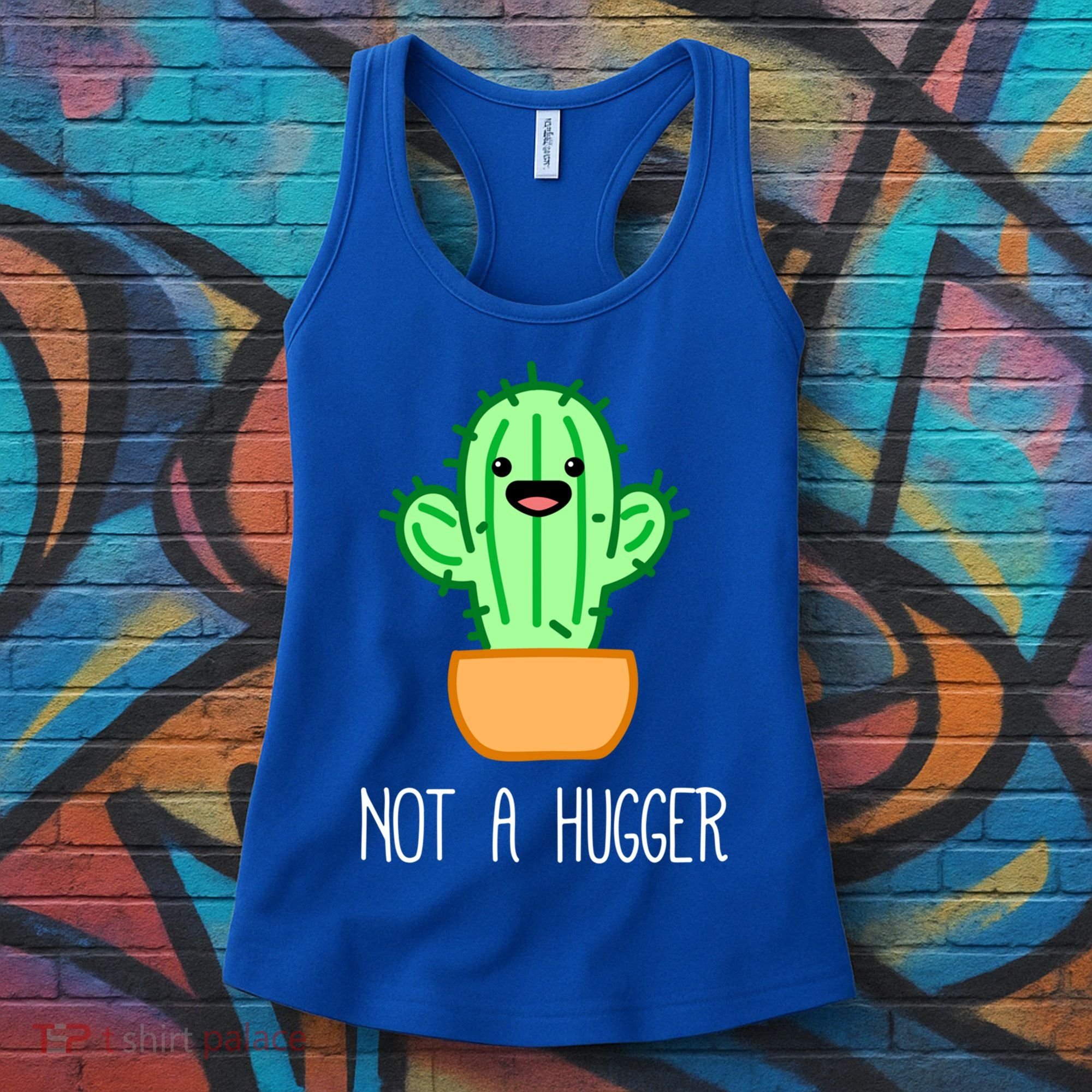Not A Hugger Cactus Cute Kawaii Do Not Hug Meme Funny Gift Women's Tank Top