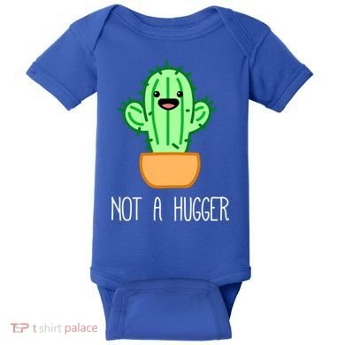 Not A Hugger Cactus Cute Kawaii Do Not Hug Meme Funny Gift Baby Bodysuit