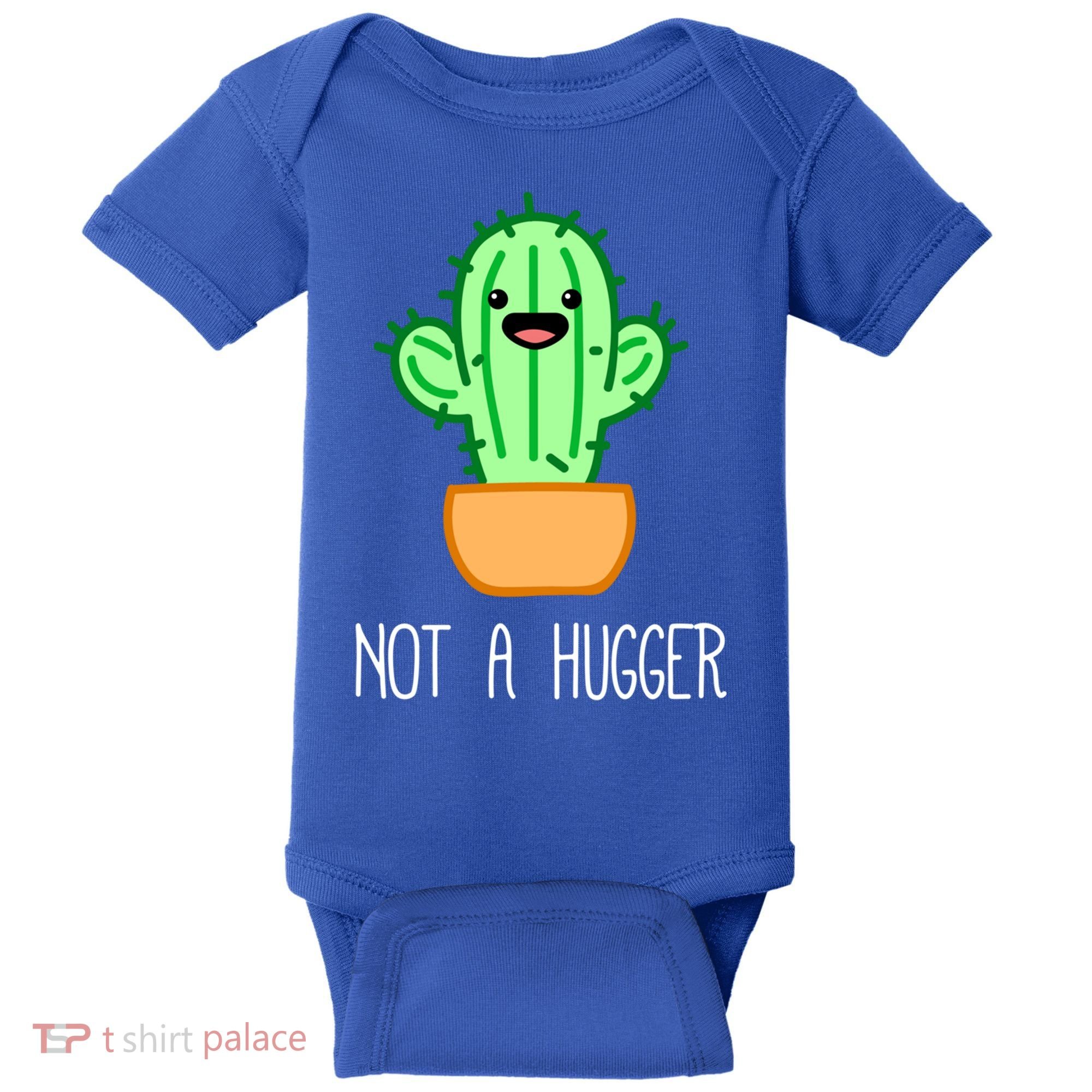 Not A Hugger Cactus Cute Kawaii Do Not Hug Meme Funny Gift Baby Bodysuit