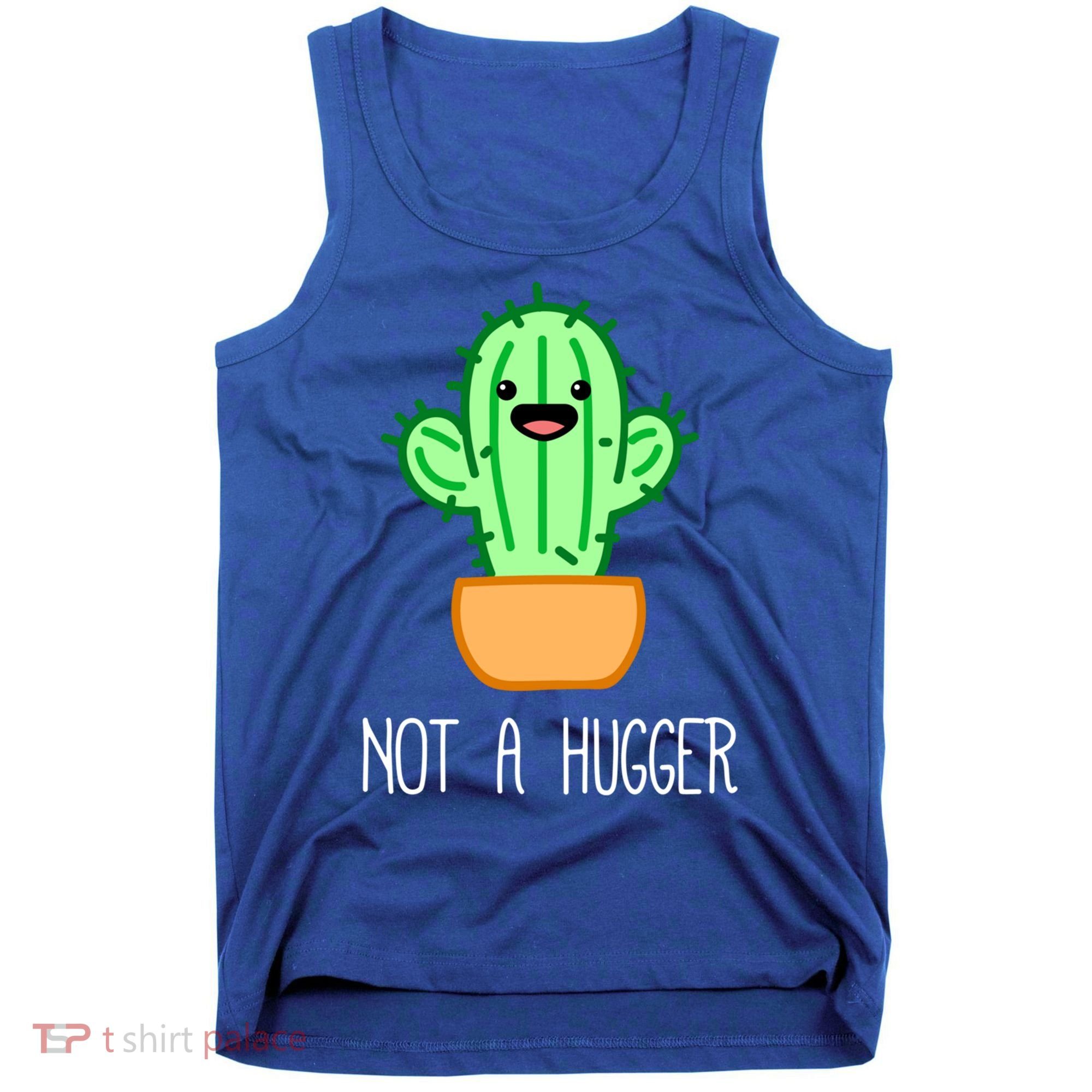 Not A Hugger Cactus Cute Kawaii Do Not Hug Meme Funny Gift Tank Top