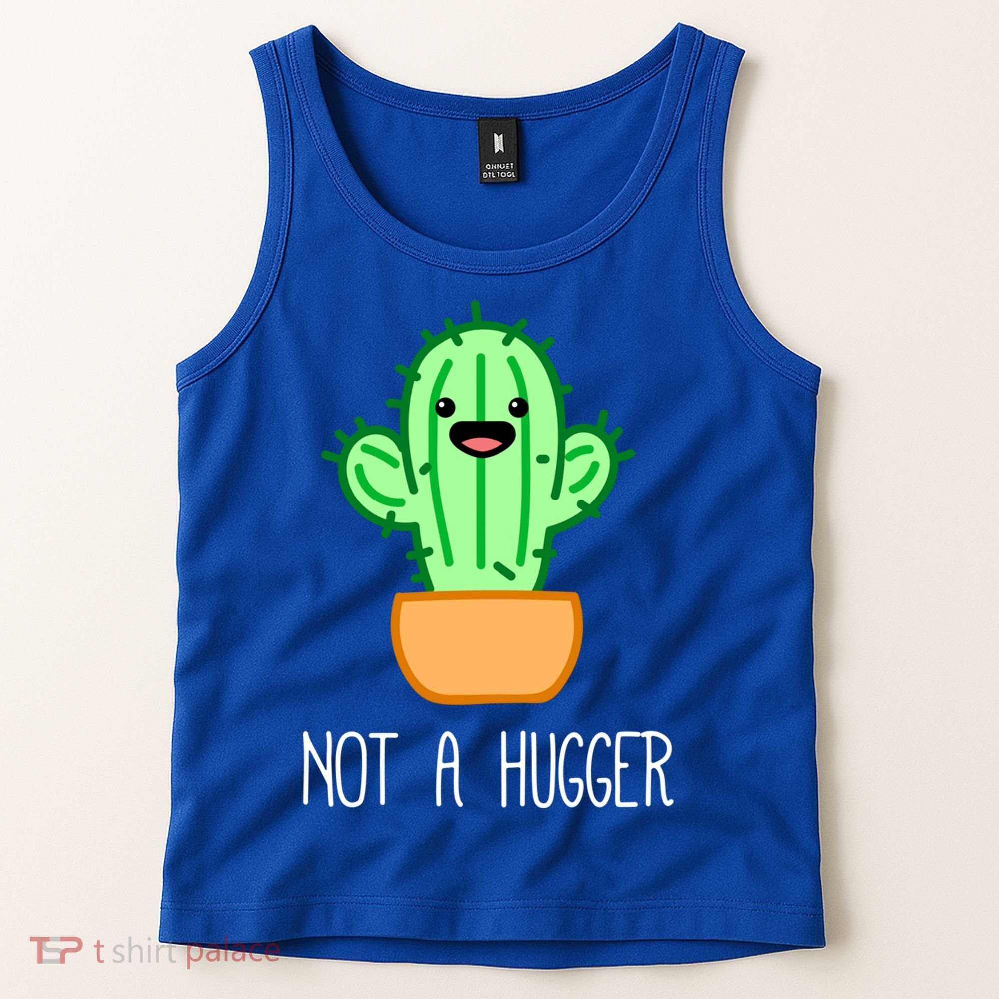Not A Hugger Cactus Cute Kawaii Do Not Hug Meme Funny Gift Tank Top