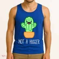 Not A Hugger Cactus Cute Kawaii Do Not Hug Meme Funny Gift Tank Top thumb 3