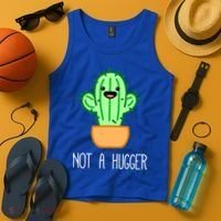 Not A Hugger Cactus Cute Kawaii Do Not Hug Meme Funny Gift Tank Top thumb 4