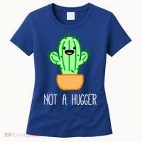 Not A Hugger Cactus Cute Kawaii Do Not Hug Meme Funny Gift Women's T-Shirt thumb 0