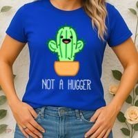 Not A Hugger Cactus Cute Kawaii Do Not Hug Meme Funny Gift Women's T-Shirt thumb 2