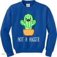 Not A Hugger Cactus Cute Kawaii Do Not Hug Meme Funny Gift Kids Sweatshirt thumb 0