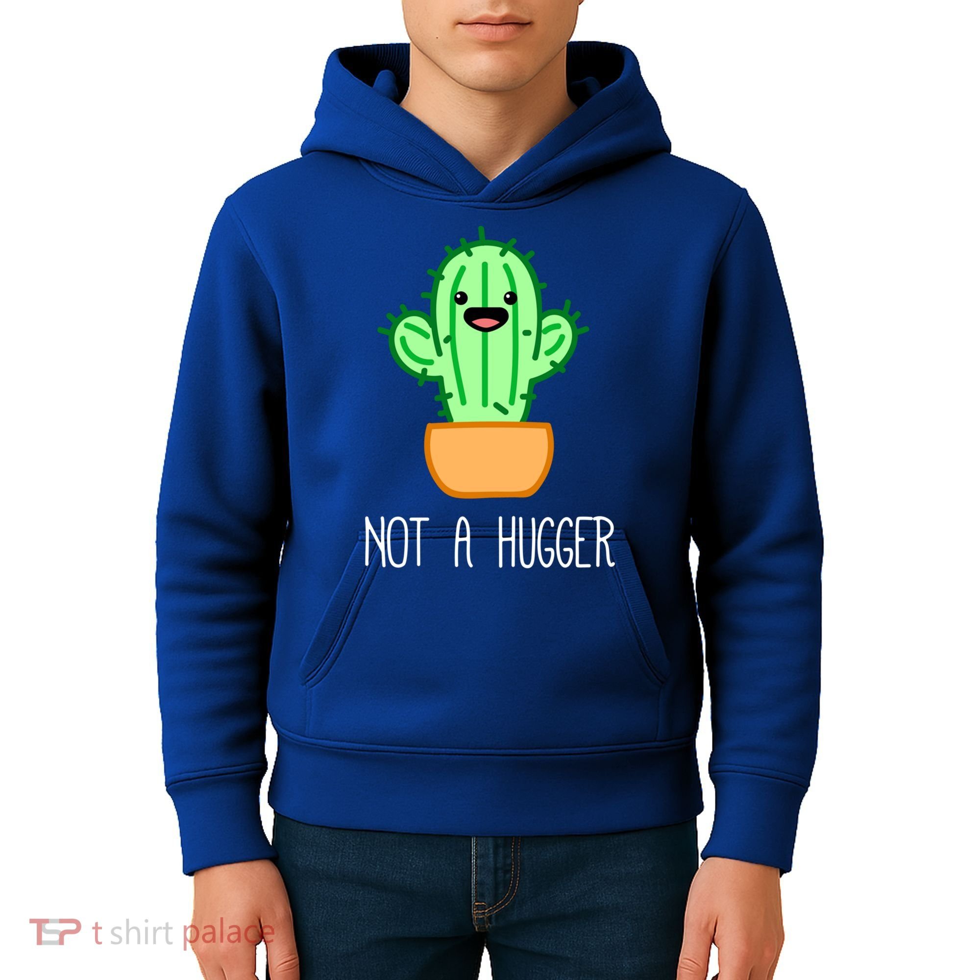 Not A Hugger Cactus Cute Kawaii Do Not Hug Meme Funny Gift Kids Hoodie