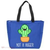 Not A Hugger Cactus Cute Kawaii Do Not Hug Meme Funny Gift Tote Bag thumb 0