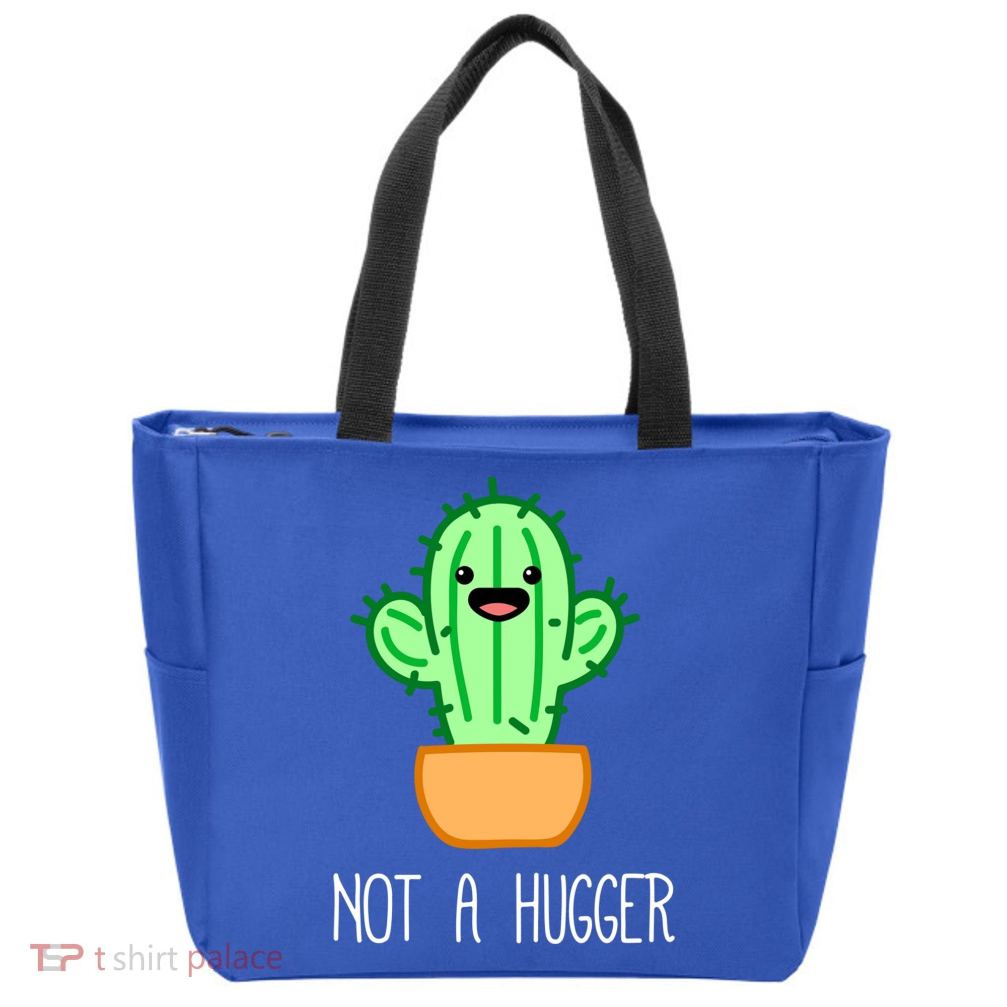 Not A Hugger Cactus Cute Kawaii Do Not Hug Meme Funny Gift Tote Bag
