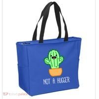 Not A Hugger Cactus Cute Kawaii Do Not Hug Meme Funny Gift Tote Bag thumb 2