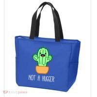 Not A Hugger Cactus Cute Kawaii Do Not Hug Meme Funny Gift Tote Bag thumb 3