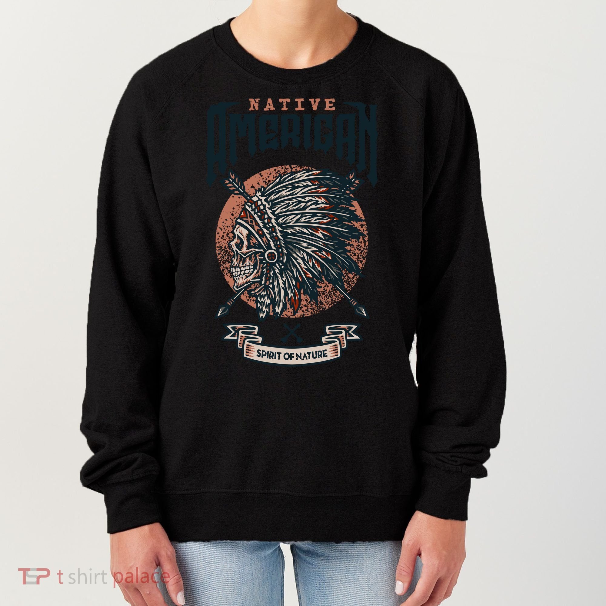 Native American Indian Chief Skull Women's Sweatshirt