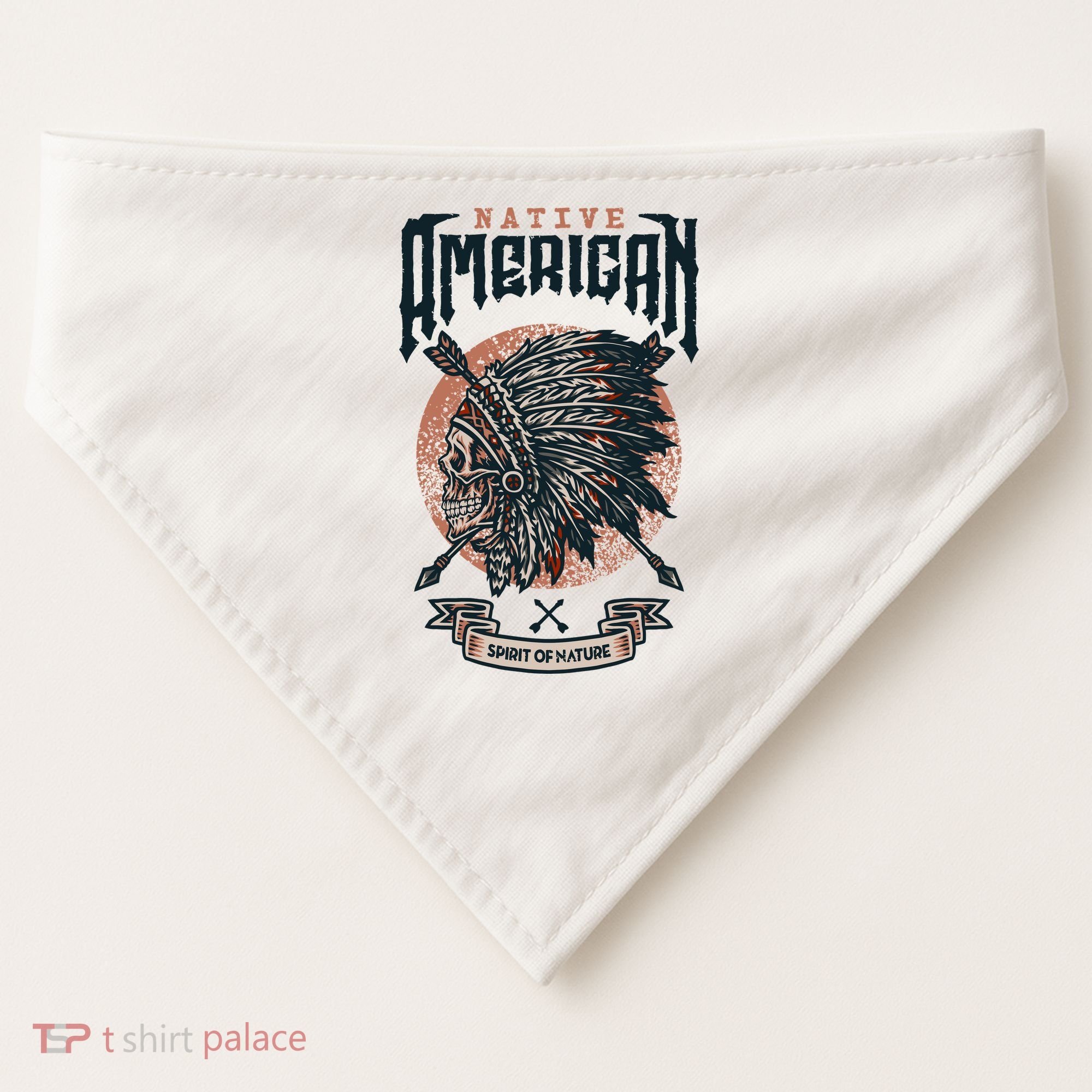 Native American Indian Chief Skull USA-Made Doggie Bandana