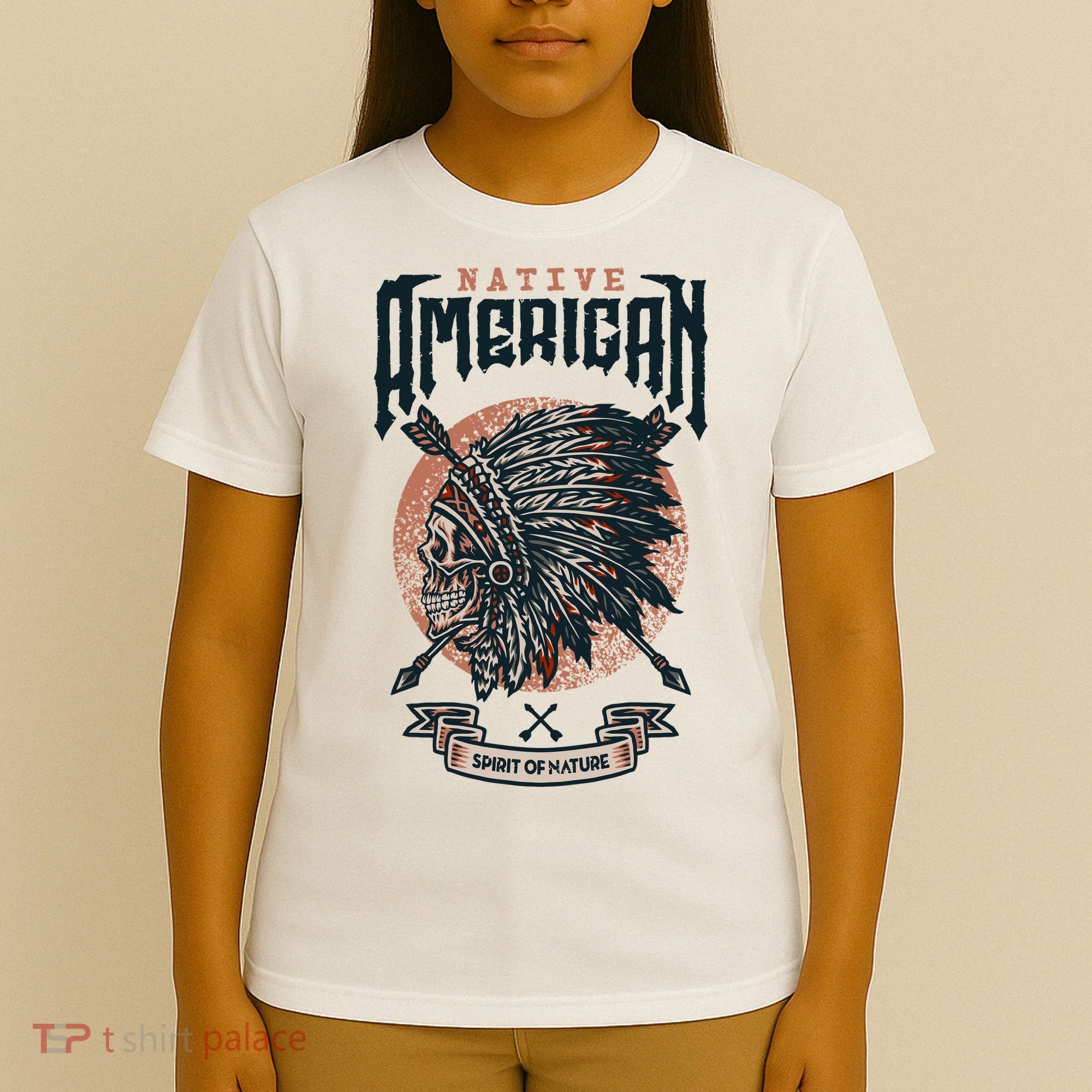 Native American Indian Chief Skull T-Shirt
