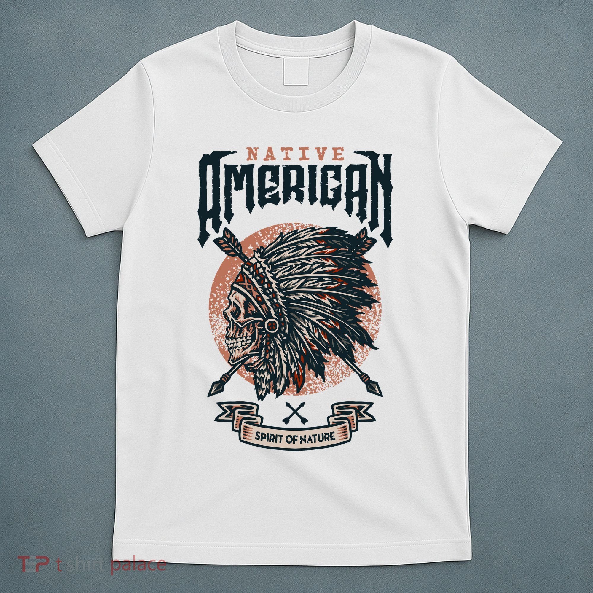 Native American Indian Chief Skull T-Shirt