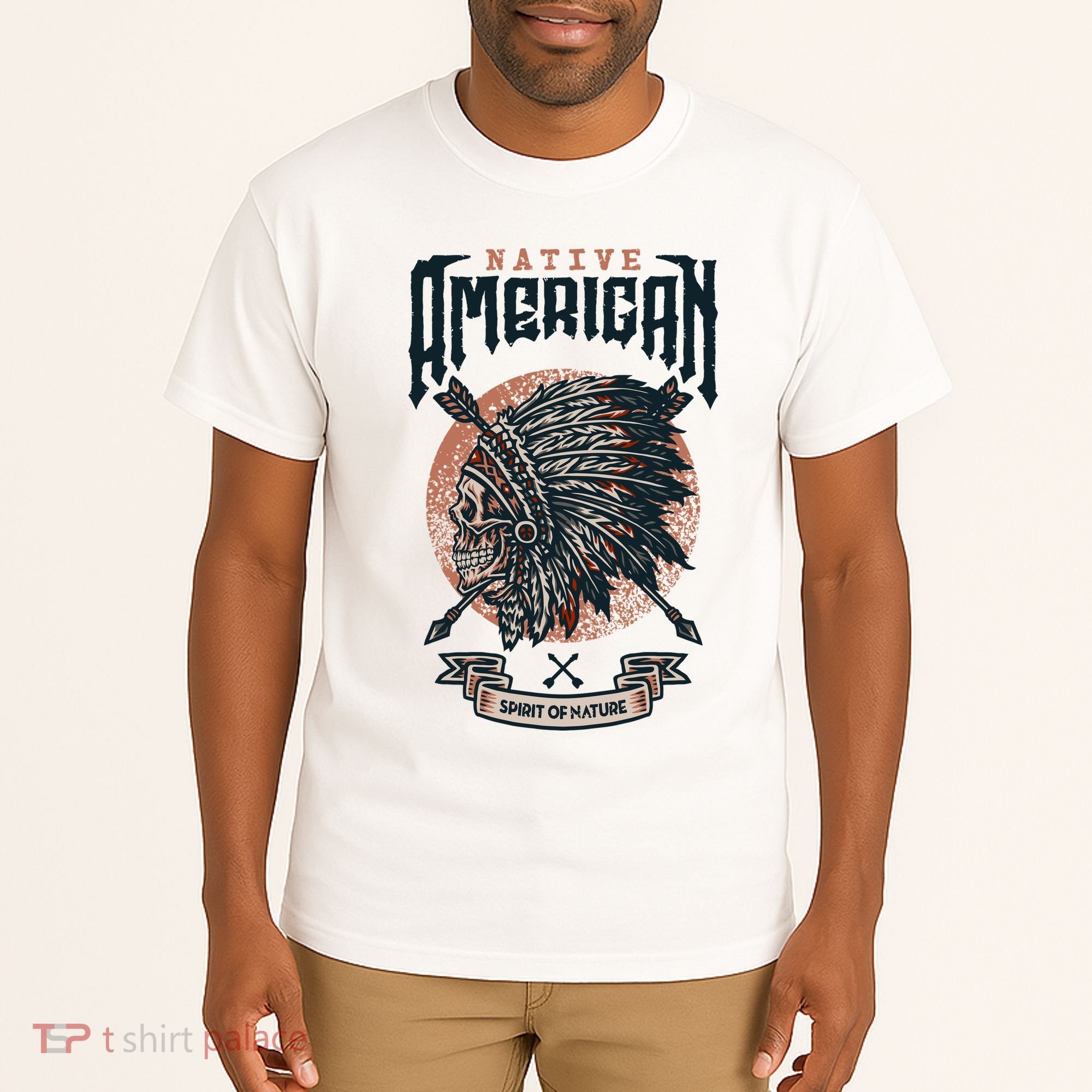 Native American Indian Chief Skull Tall T-Shirt