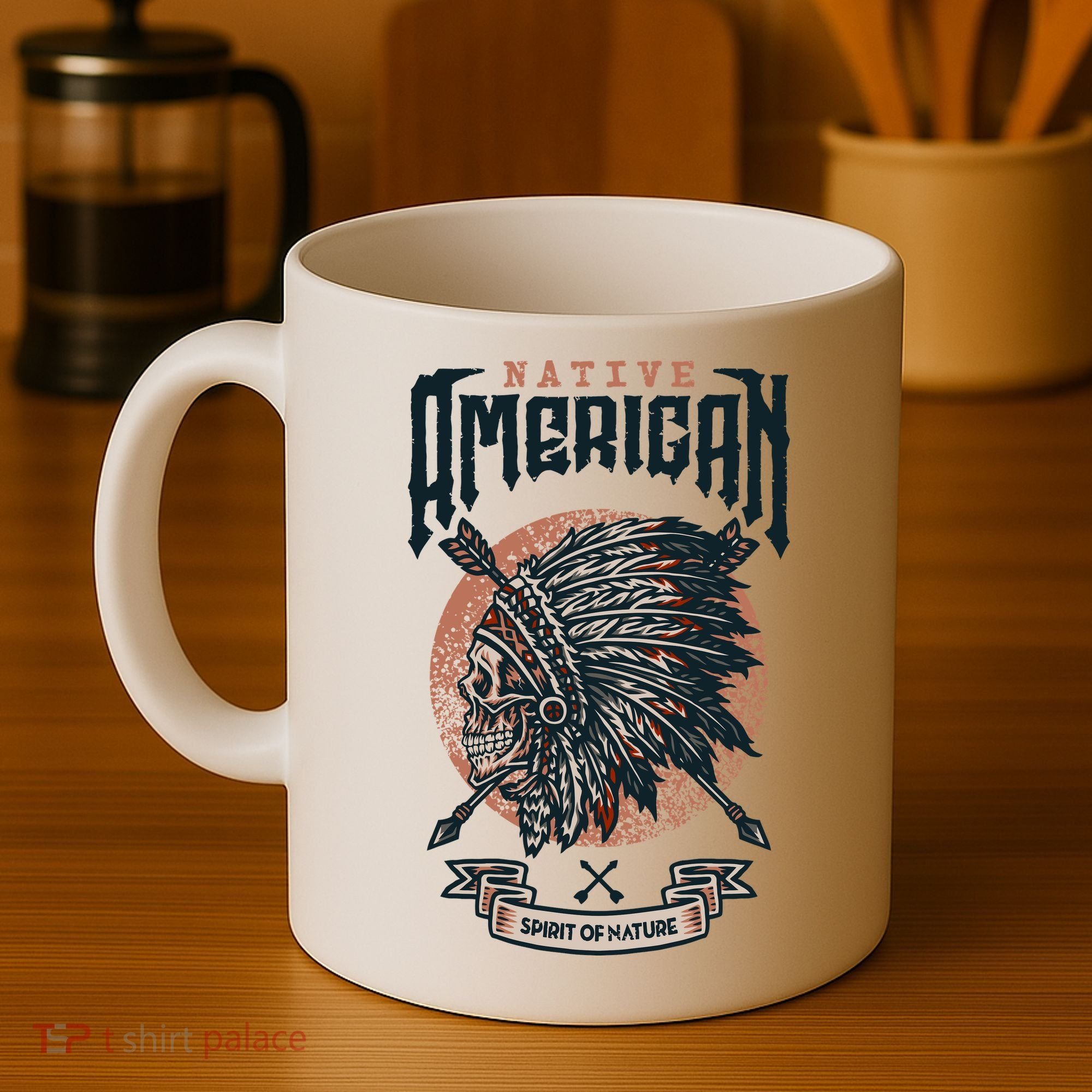 Native American Indian Chief Skull Coffee Mug