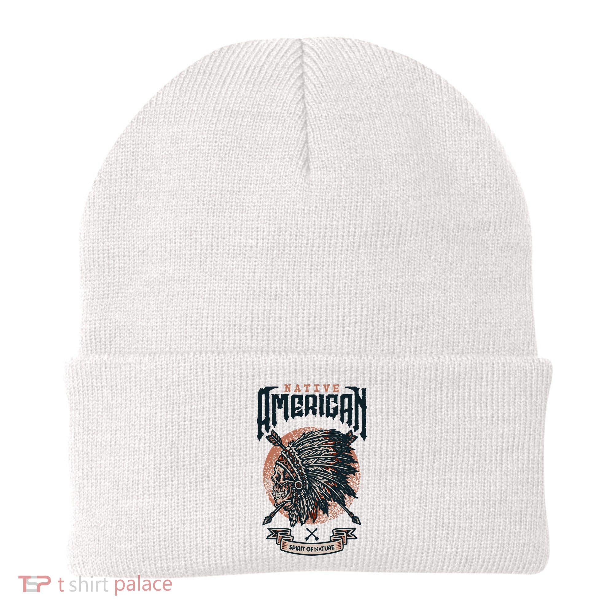 Native American Indian Chief Skull Beanie