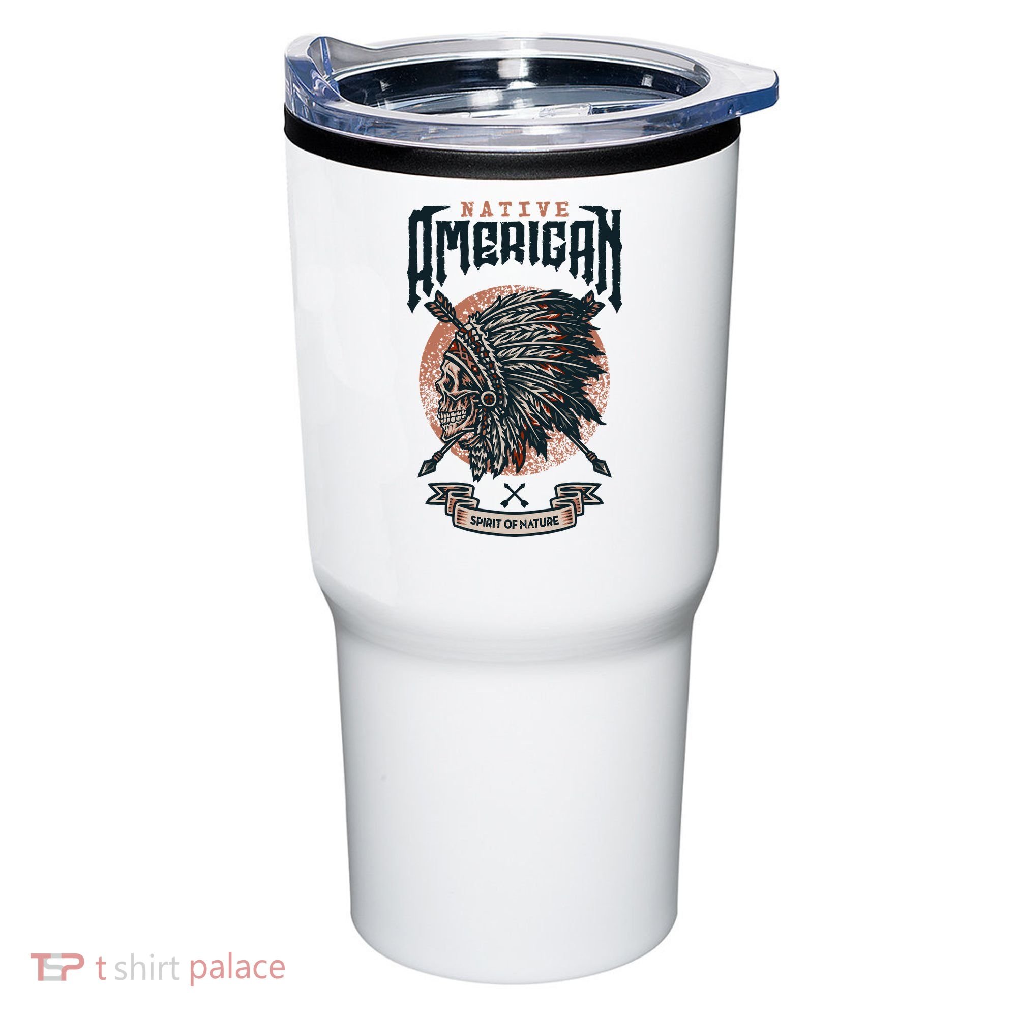 Native American Indian Chief Skull Tumbler
