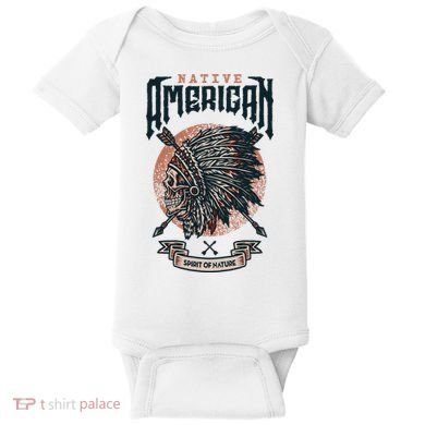 Native American Indian Chief Skull Baby Bodysuit
